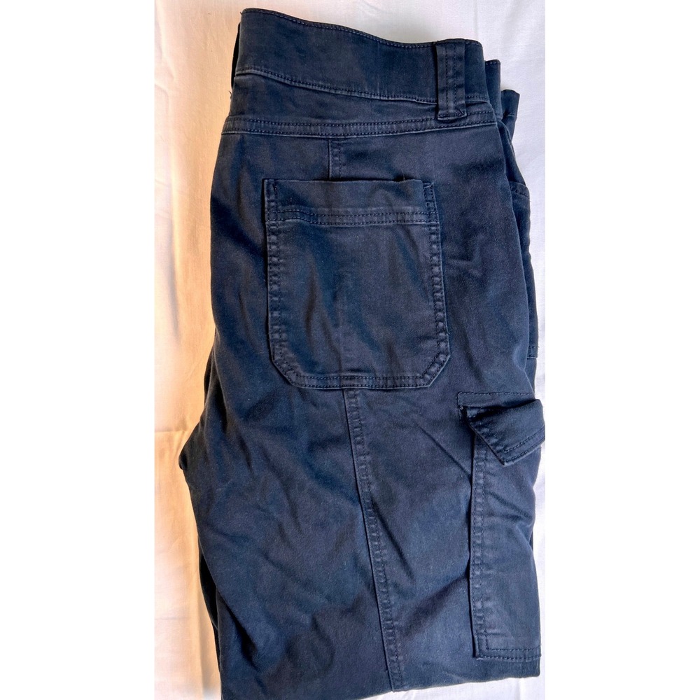 Natural Reflection Black Cargo Pant Women 8 Mid Rise Utility Workwear Stretch